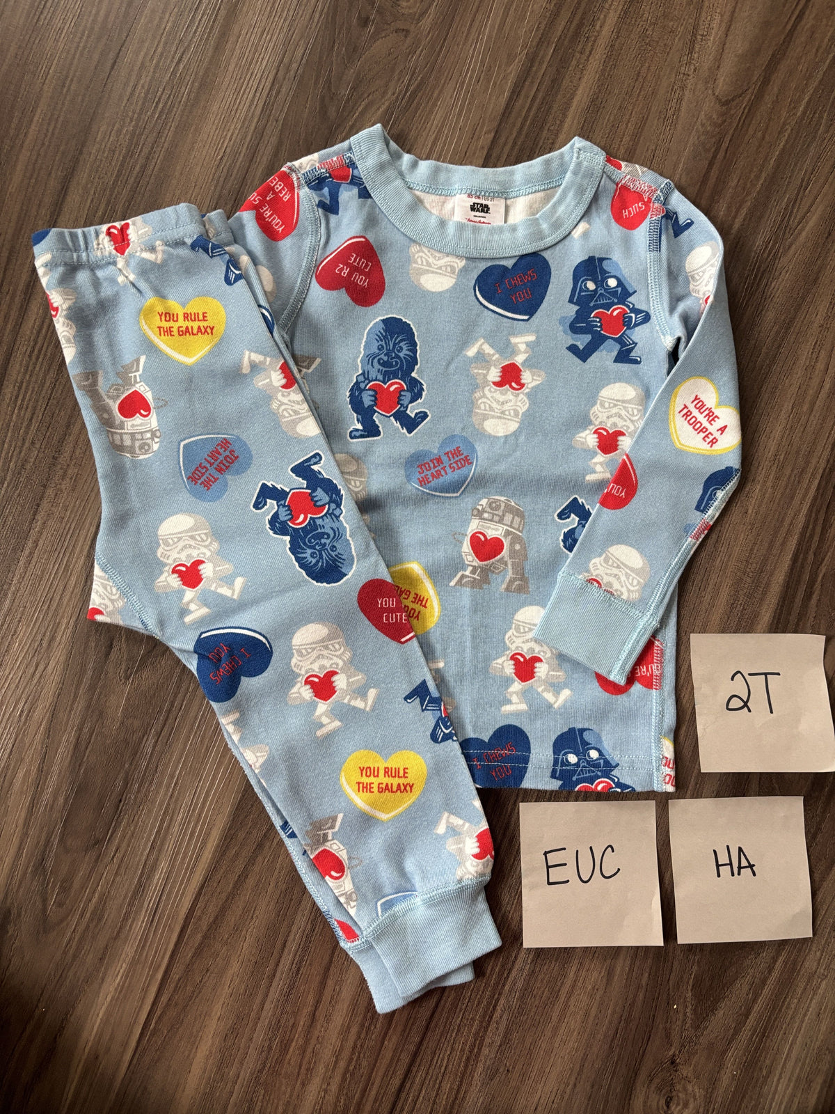 #138 - 2T EUC Hanna Andersson Star Wars Valentine's Day PJs