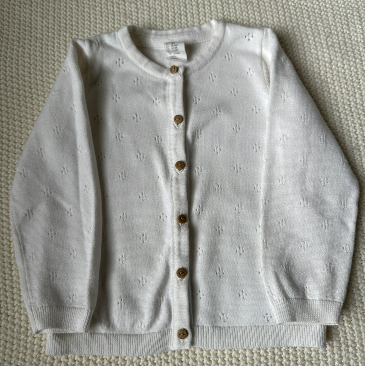 #93 H&M Knit White Cardigan Girls 18M
