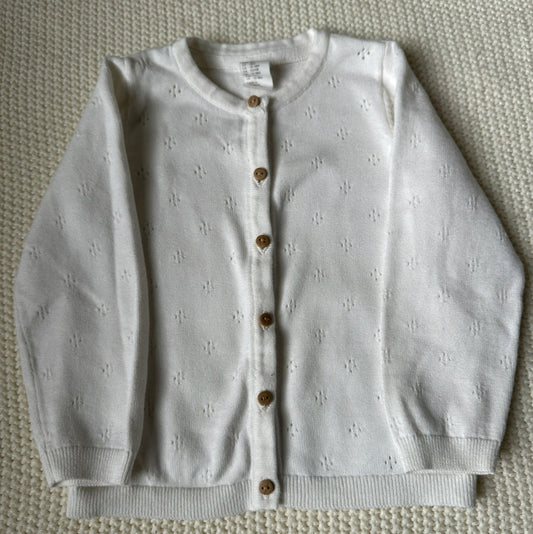 #93 H&M Knit White Cardigan Girls 18M