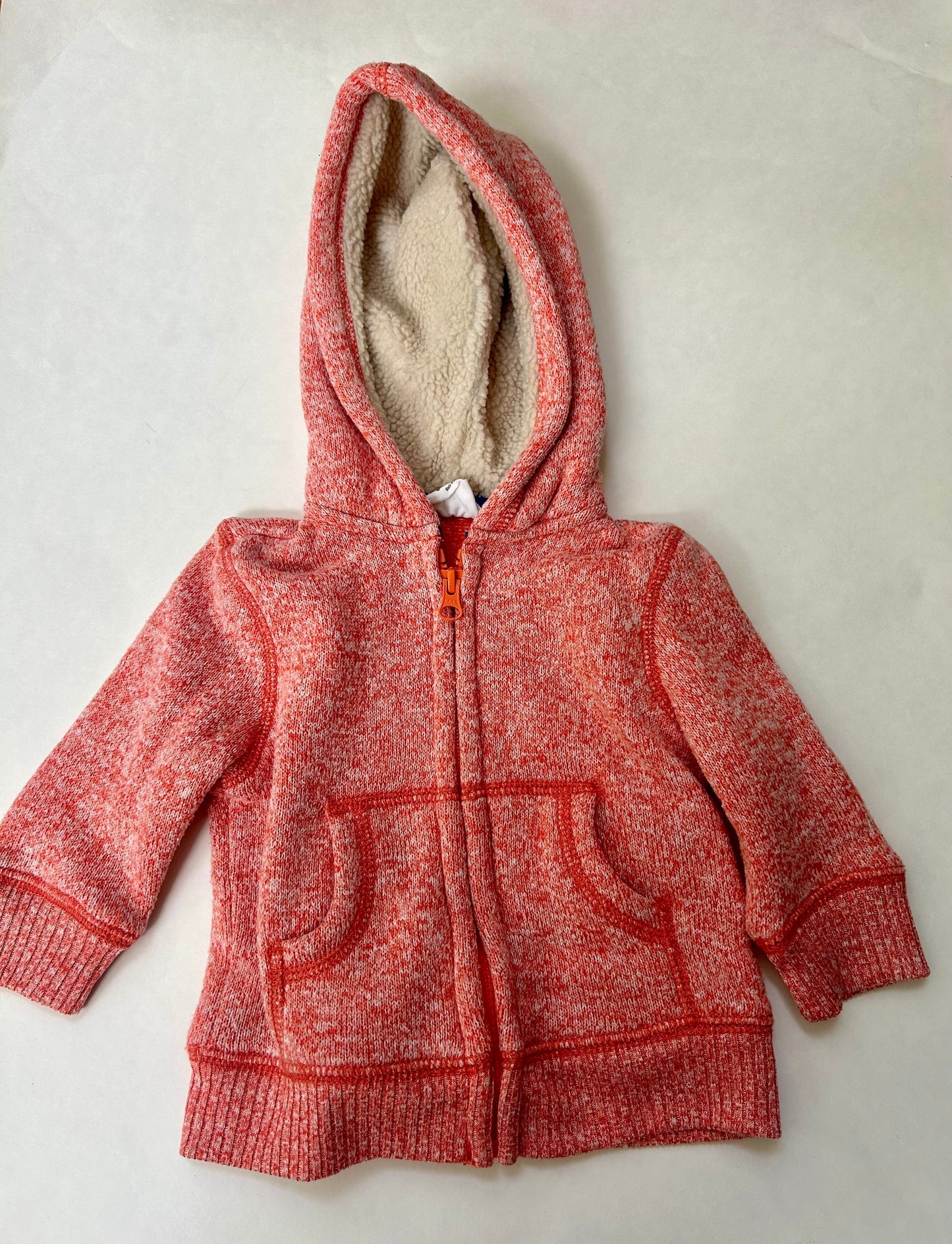 #200 Boys 6-12 months Crazy 8 orange hoodie