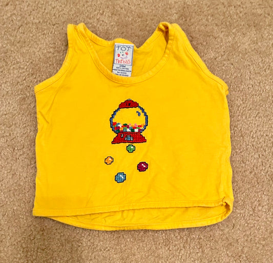 Vintage Tank with Cross Stitching (fits 18m best)