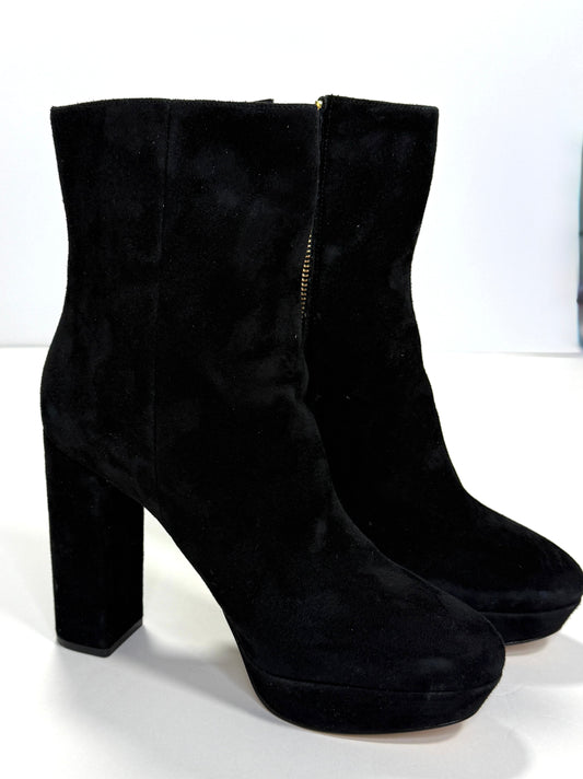155 Womens Size 9 Michael Kors Black Suade Platform Boots NEW