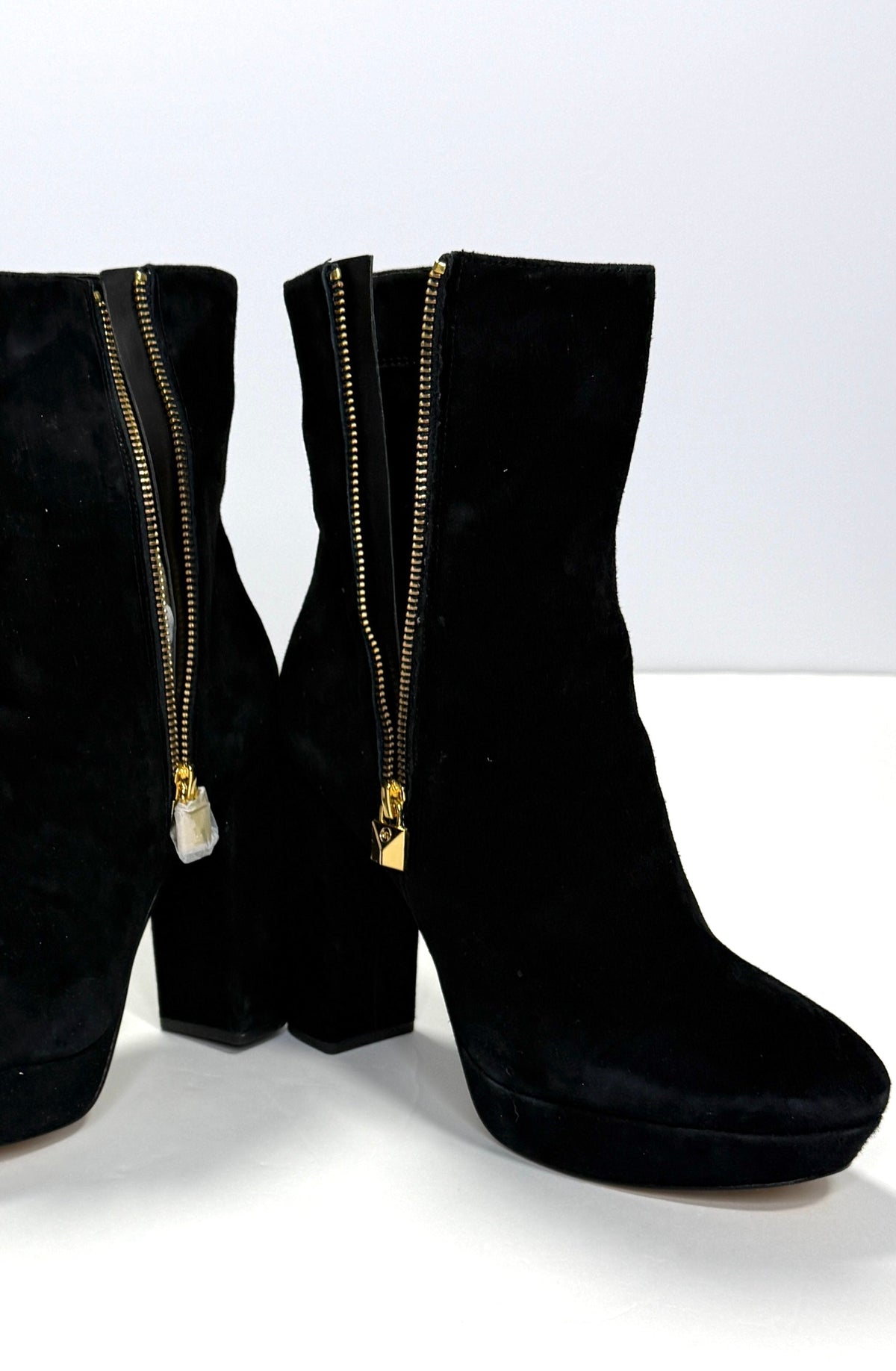 155 Womens Size 9 Michael Kors Black Suade Platform Boots NEW
