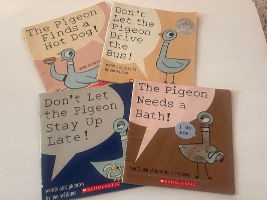 #56 set of four Mo Willems “Pigeon” series books GUC