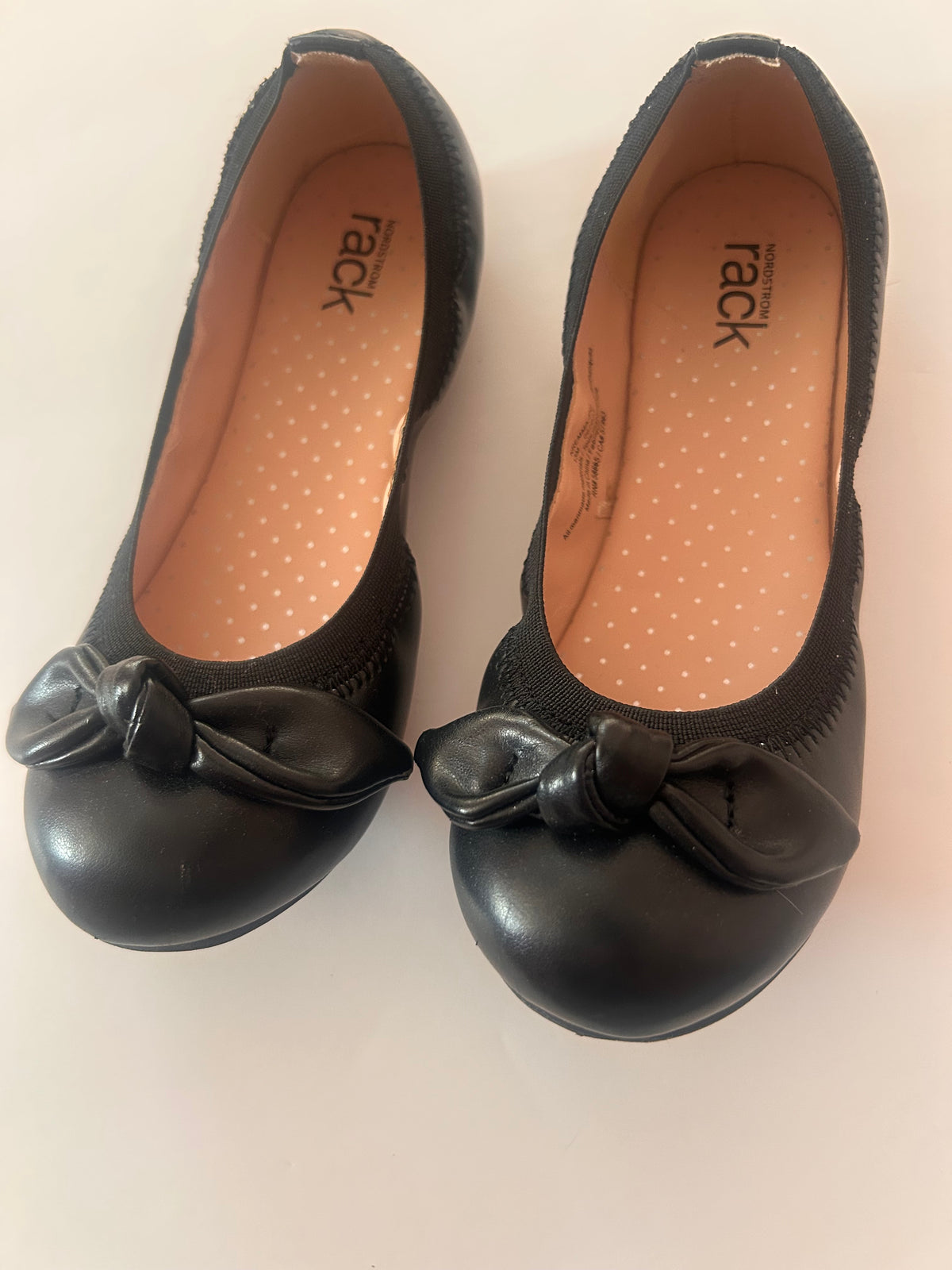 #56 girls black flats size 13 VGUC