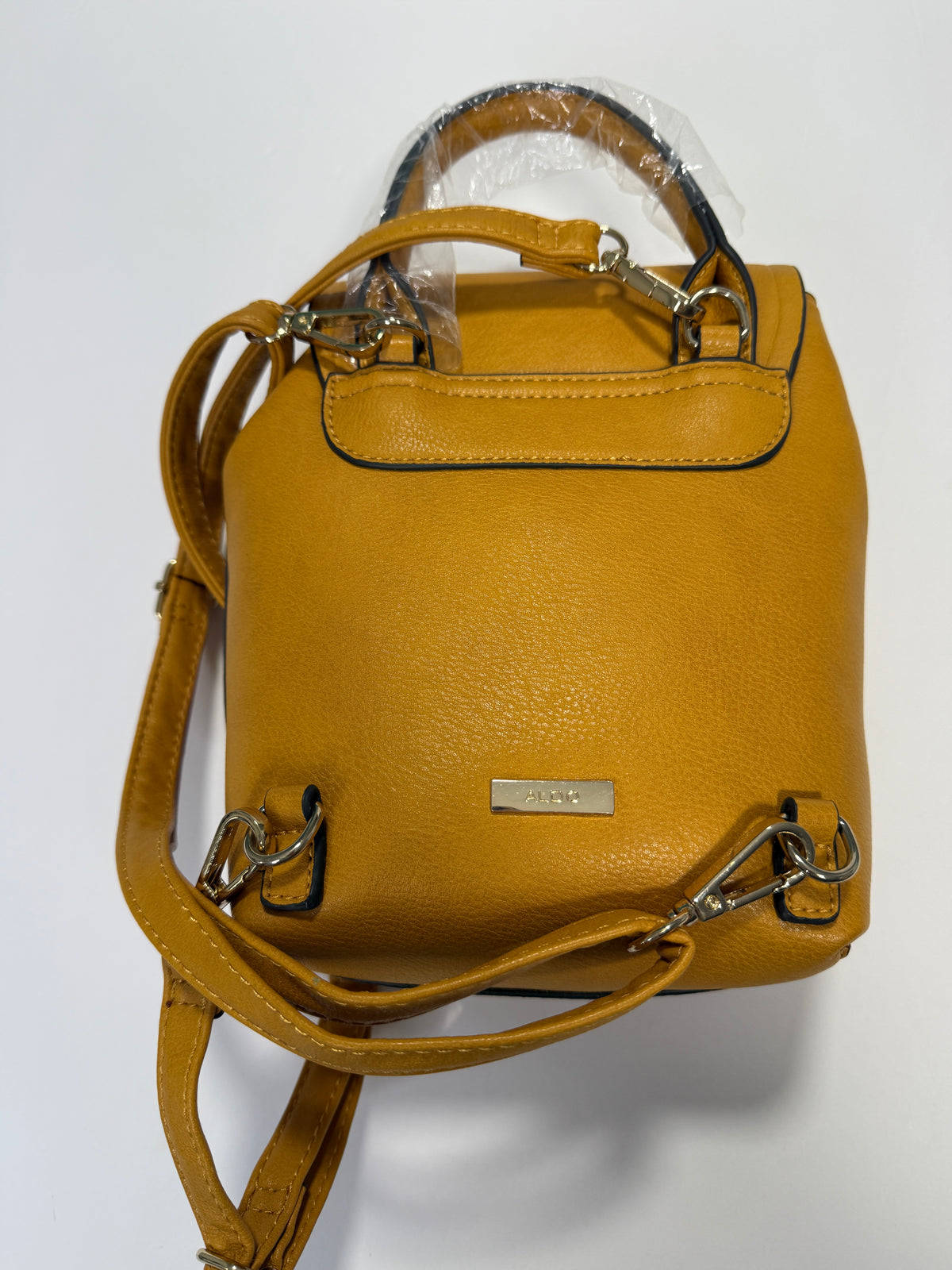 155 Women's Aldo Mustard Color Mini Backpack NEW