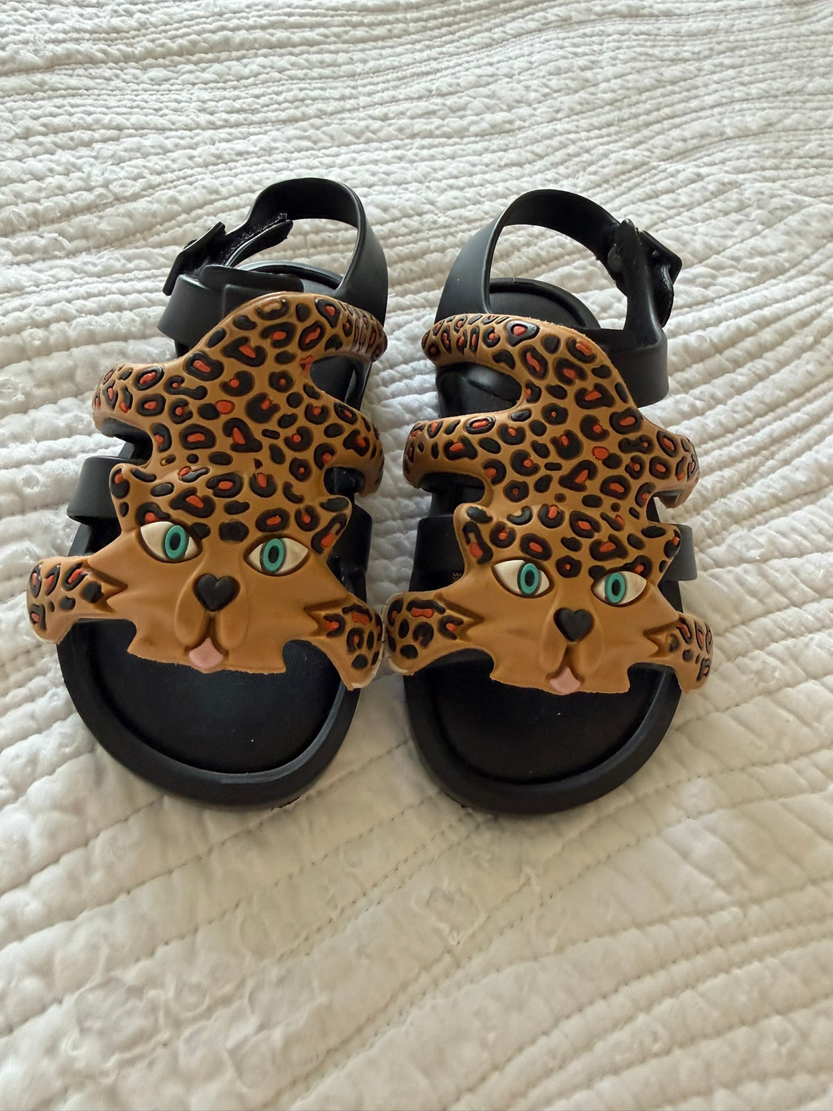 #49 Mini Melissa girls size 8 leopard sandals