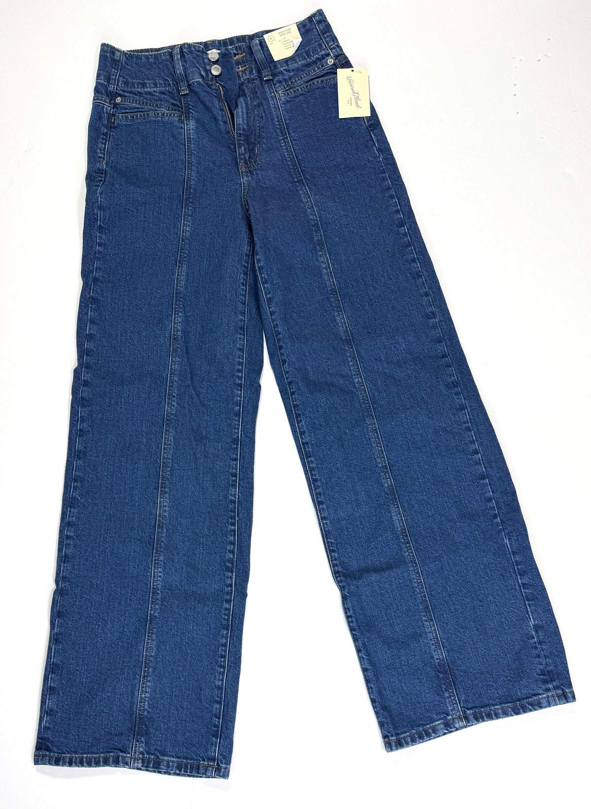 155 Women's Universal Thread Size 8 High Rise Wide Leg Jeans NEW