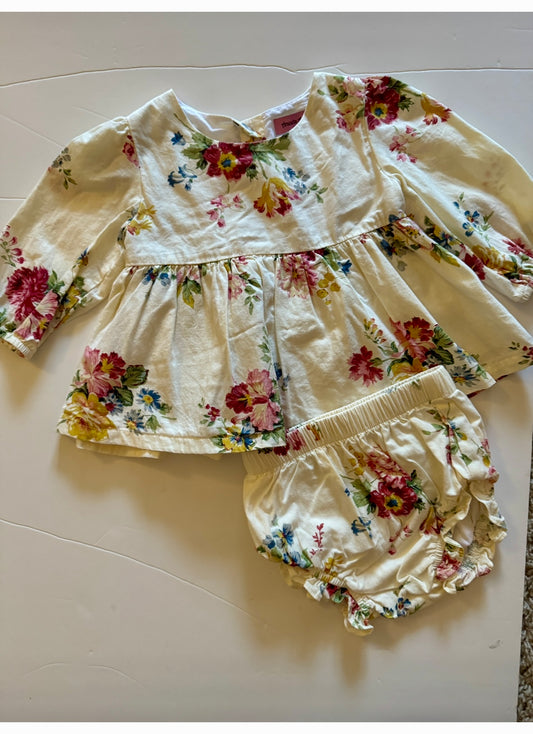 REDUCED PRICE #34 Arabella and rose size 12 month girl flower outfit