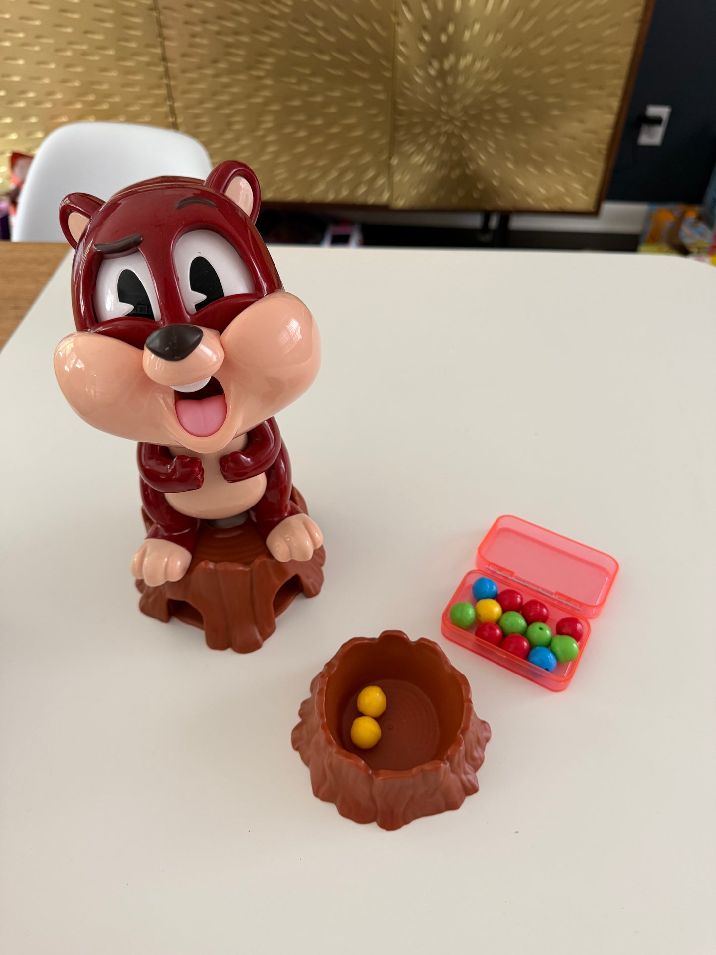 #117, Squirrel toy with acorns, VGUC