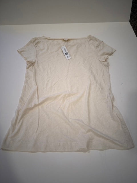 #9 -  Theory -  Cream Short Sleeve Shirt NWT Women's SIZE  M
