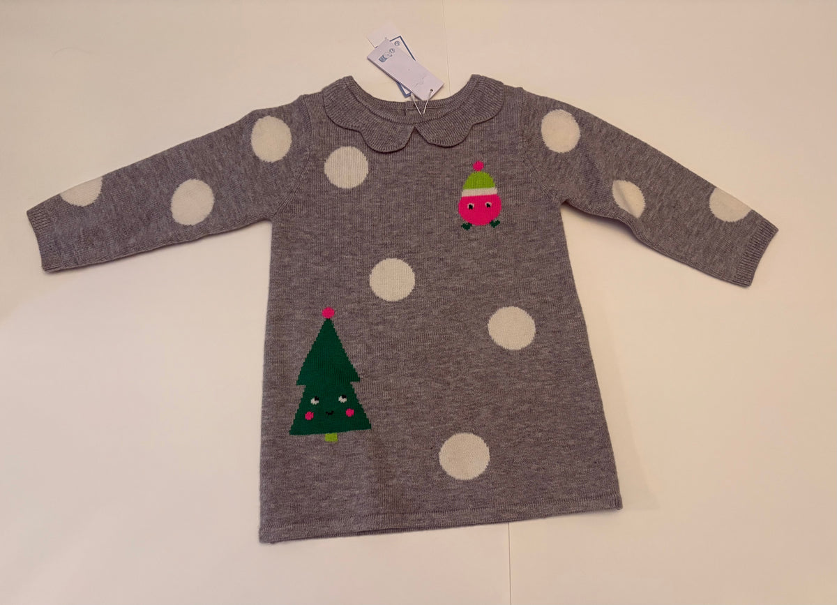 Seller 186 - Jacadi Paris Gray Christmas Dress - 18 Months - New with Tags