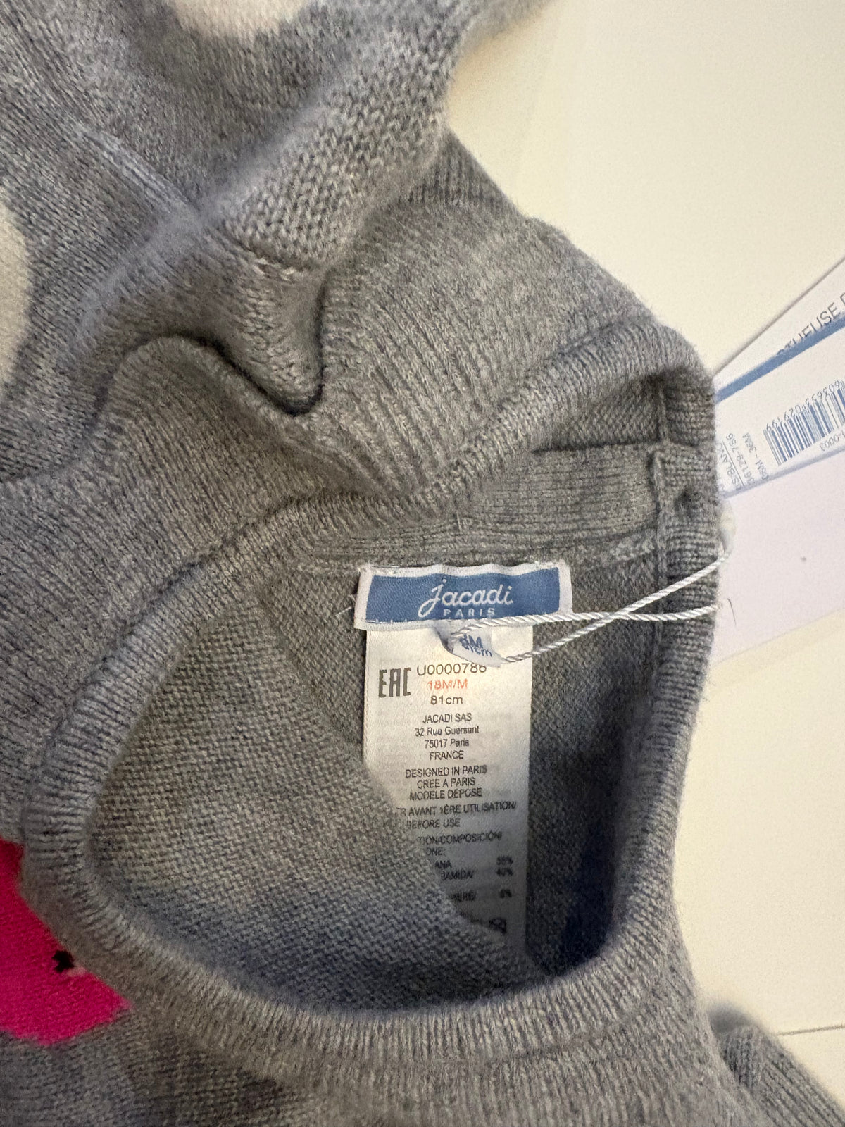 Seller 186 - Jacadi Paris Gray Christmas Dress - 18 Months - New with Tags