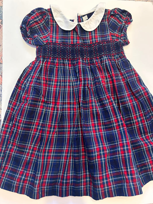 #56 REDUCED Jojo Maman Bebe plaid dress with smocking size 4-5