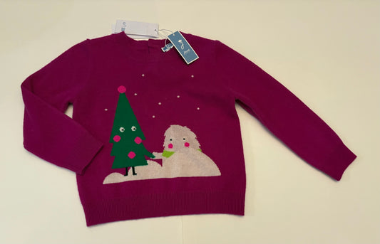 Seller 186 - Jacadi Paris Girls Christmas Sweater - Size 3A - NWTs