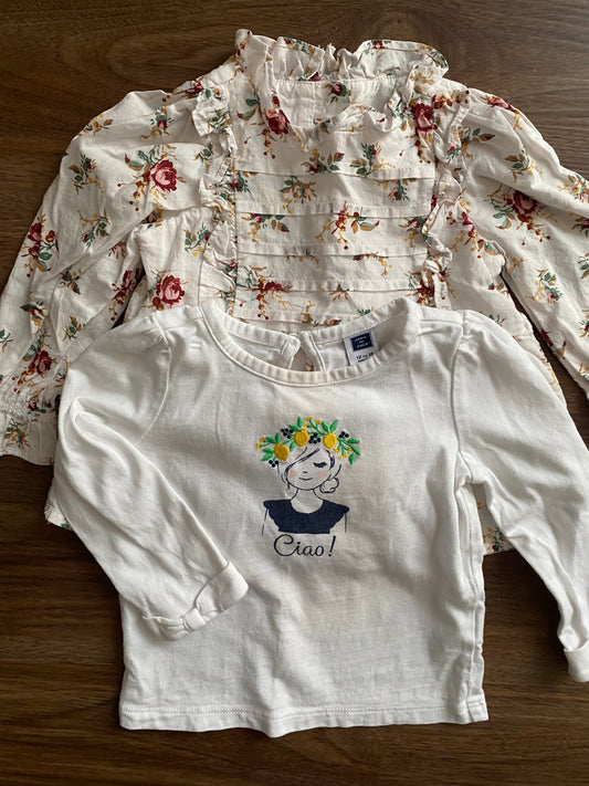 Seller 64 Janie and Jack set of 2 girls 12-18 mo tops