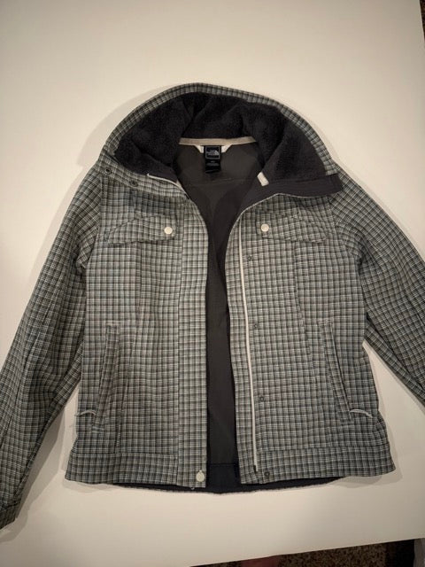 #9 -  The North Face -  Grey Plaid Winter Coat Women's SIZE  M