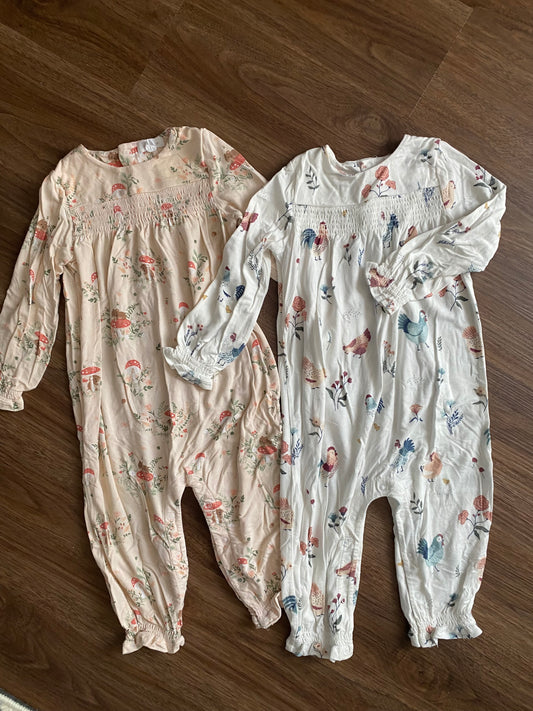 Seller 64 Angel Dear girls 12-18 mo set of 2 jumpsuits