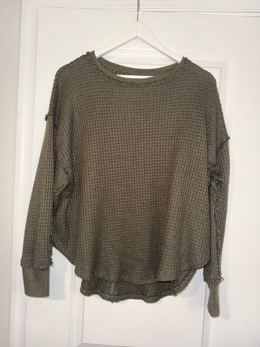 #106: Womens L SO Waffle Knit Top