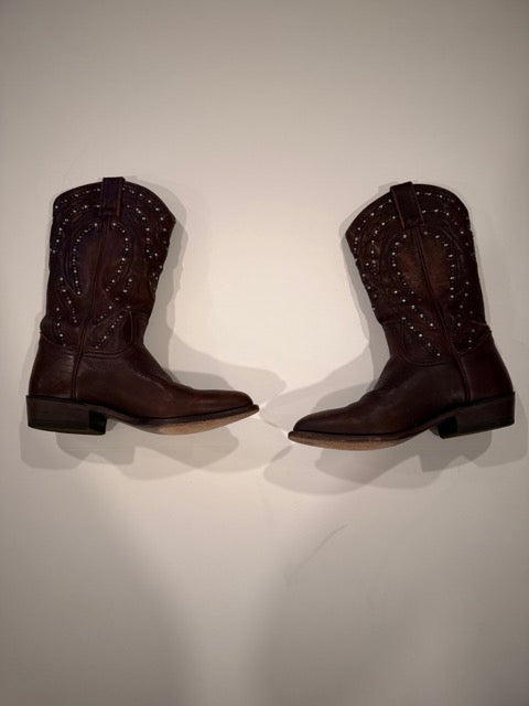 #9 -  Frye -  Billy Stud Cowboy Boots (Maple Brown) Women's SIZE  8.5