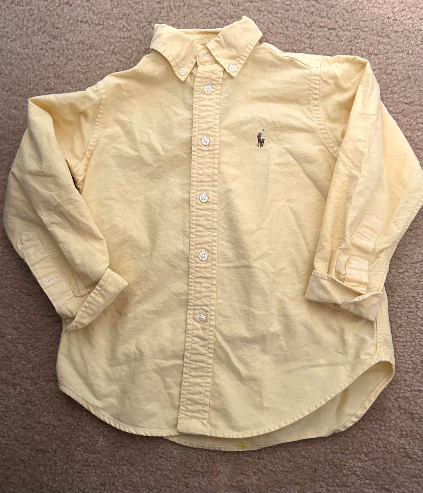 Ralph Lauren 4t Lemon Yellow Button Down Shirt
