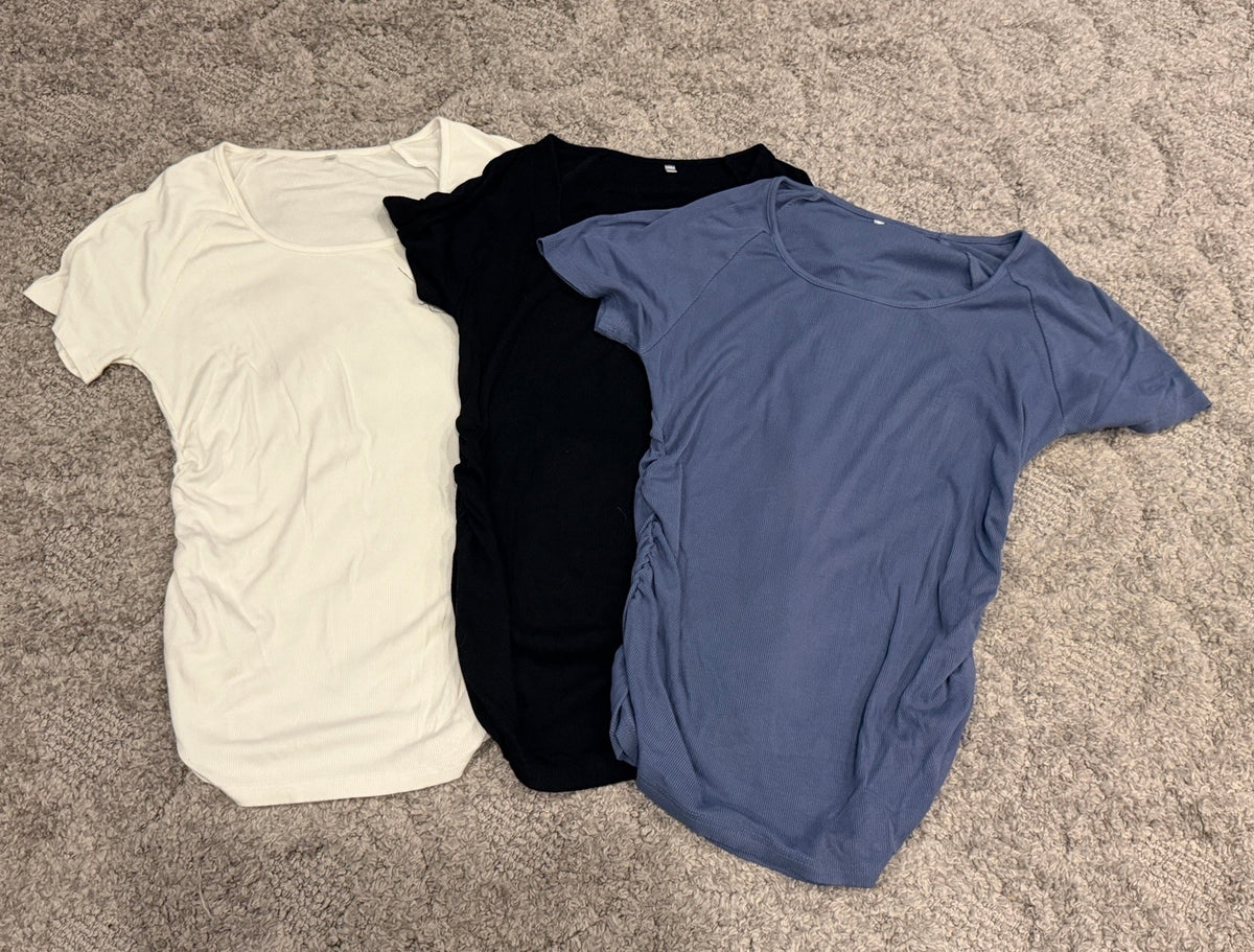 16 - 3 Pack Amazon Brand Maternity Shirts - Large