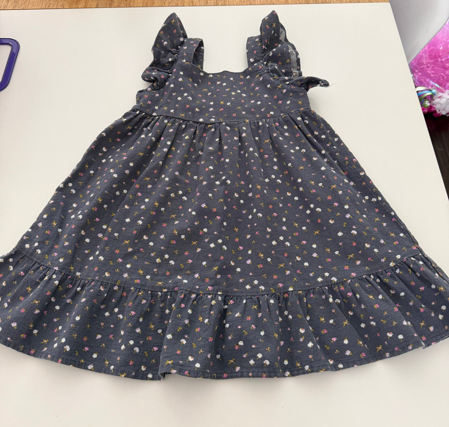 *reduced* #117, Girls 4T, Cat & Jack navy floral dress, GUC