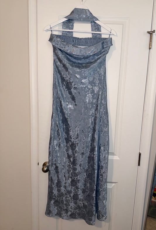 #106: Womens L Thirty Thirty Blue Silk Dress NWT