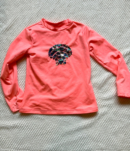 136 EUC cat jack xs 4/5 swim shirt sequin shell