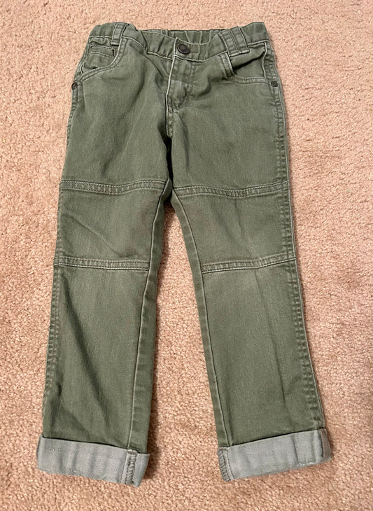 Genuine Kids 4t Olive Green Jeans with Adjustable Waist