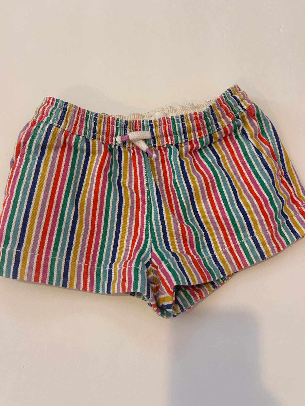 #56 Mini Boden striped heart shorts size 7 VGUC