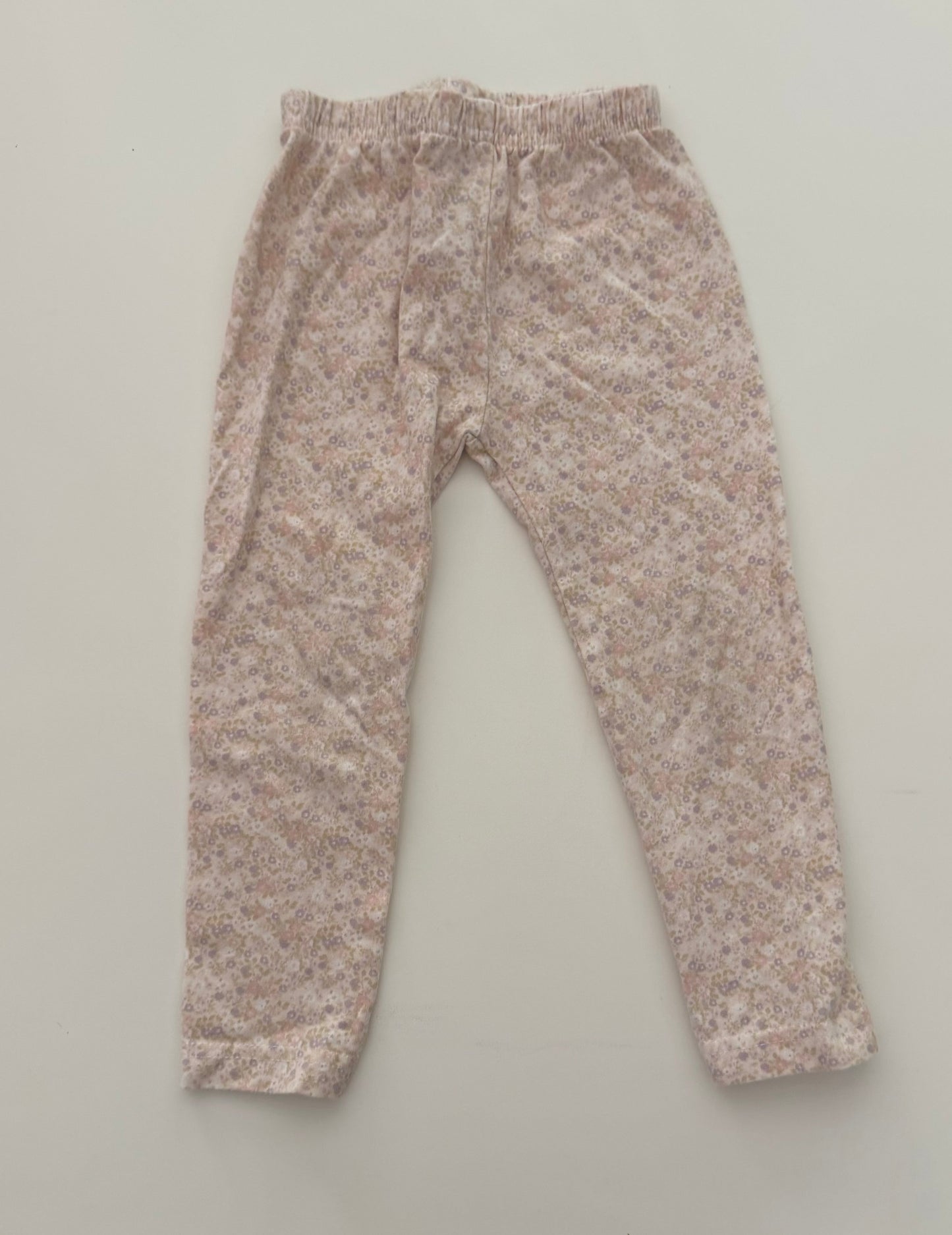 *reduced* #117, Girls 2T, Jamie Kay cream floral print leggings, VGUC