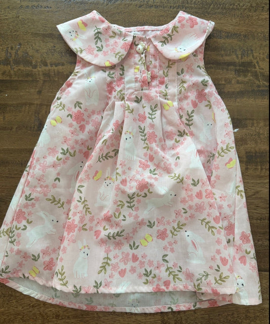 Seller #8 REDUCED girls bunny pink floral dress 6-8 months