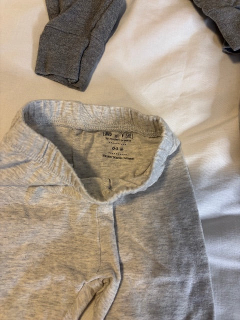 #210 Baby Boys Pants Bundle, 4 included, size 0-3 months "all grey"