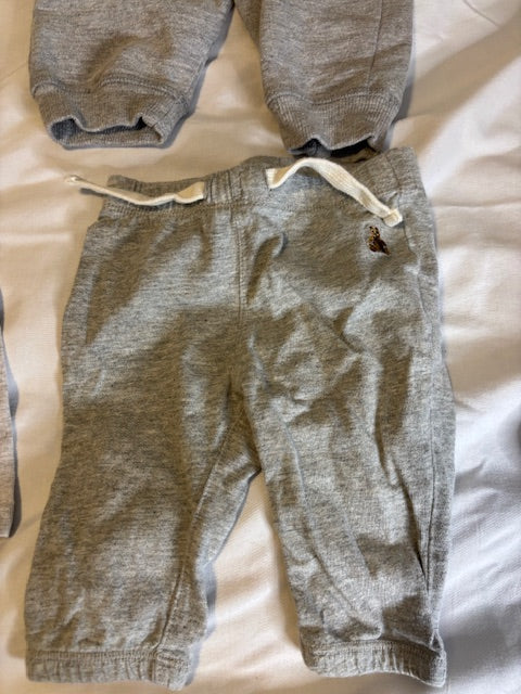 #210 Baby Boys Pants Bundle, 4 included, size 0-3 months "all grey"