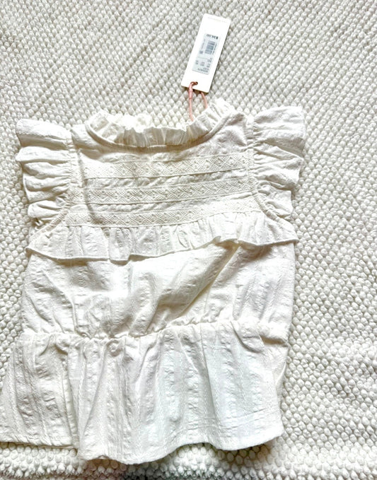 136 NWT GB Girls 2t detailed embroidery shirt with ruffles