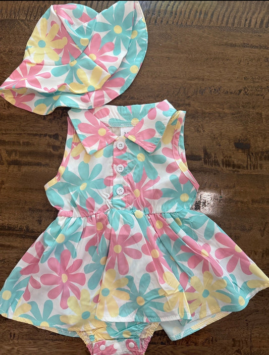 Seller #8 REDUCED  NWOT 3-6 month girls dress and hat flower set
