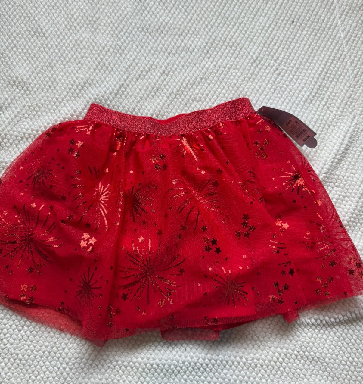 136 NWT Cat Jack Red Fireworks skirt size S 6/7