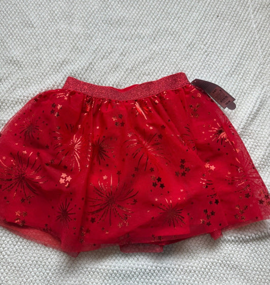 136 NWT Cat Jack Red Fireworks skirt size S 6/7