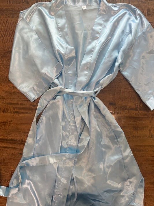 Seller #8 REDUCED medium blue silk robe