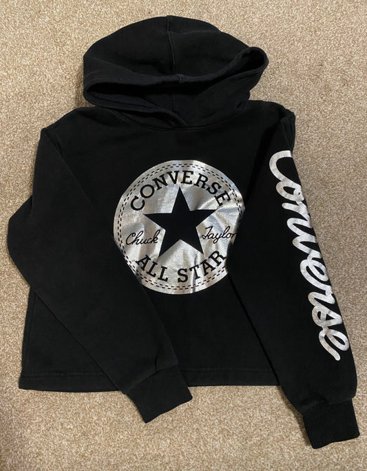 Seller #121 Girls size 10/12 Black and sliver Converse Hoodie