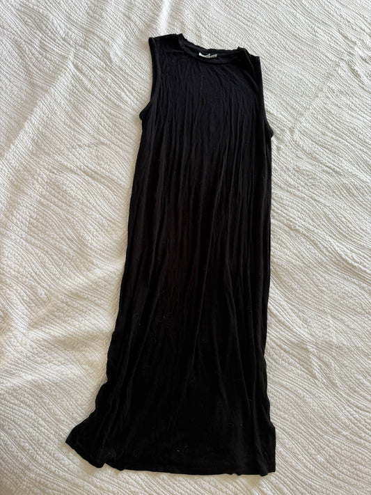 #49 Motherhood black maternity midi dress with slits size large