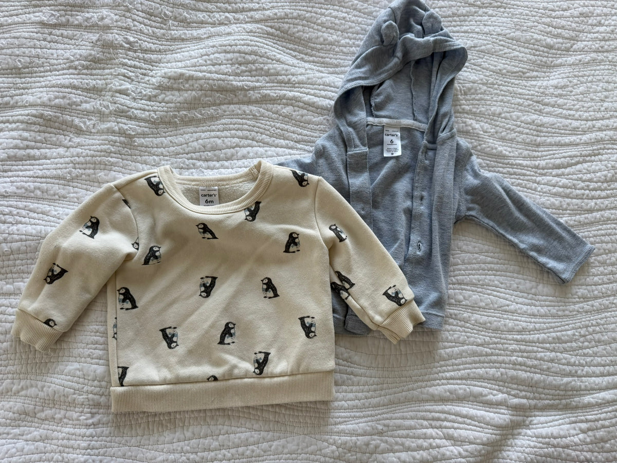 #49 Carters 6 month boys sweatshirts