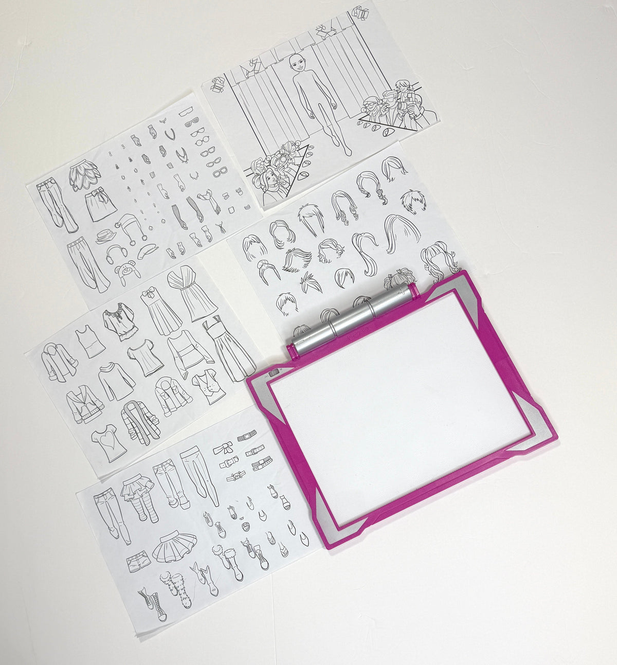 155 Crayola Light Up Tracing Pad with original fashion sheets (but can use anything) - 2nd pic show it lit up