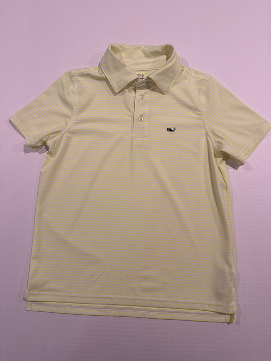 Boys Vineyard Vines Performance Size Small 8-10 Lime green/yellow and white