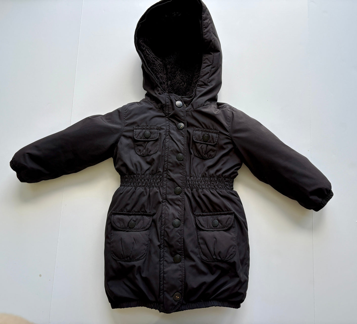 Seller #105 - Girls 3T Gap Black Puffer Coat with Hood GUC - see description