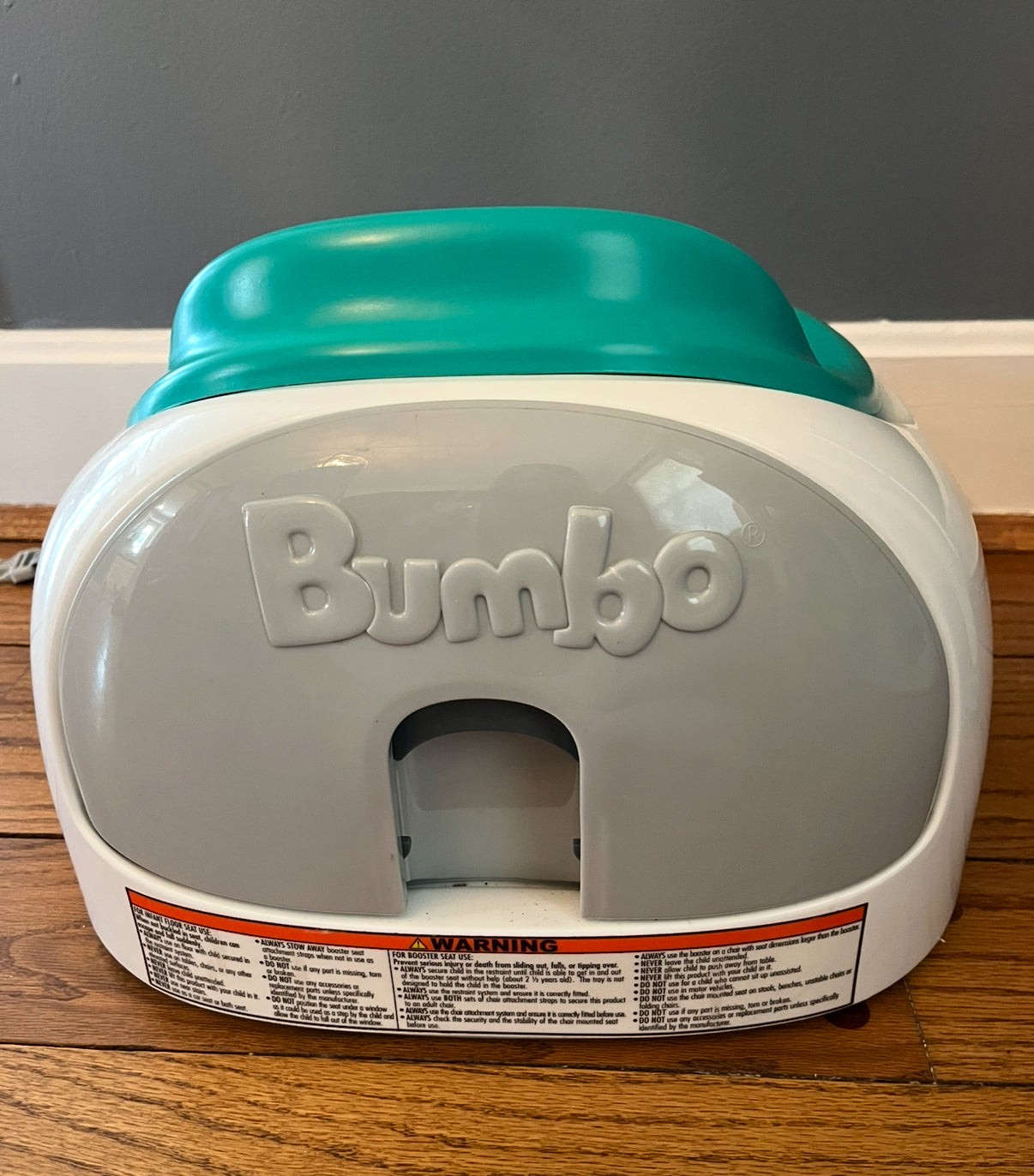 #173-reduced Bumbo multi seat chair with tray--Teal