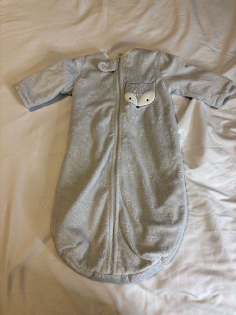 #210 ChickPea Baby Boys Sleeper/Swaddle, size 0-3 months, "owl"