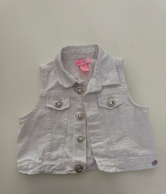 *reduced* #117, Girls 3T, Limited Too white denim vest, GUC