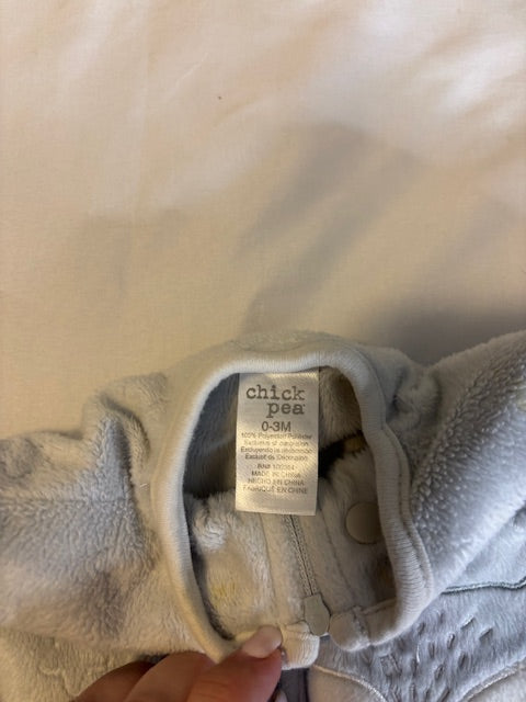 #210 ChickPea Baby Boys Sleeper/Swaddle, size 0-3 months, "owl"